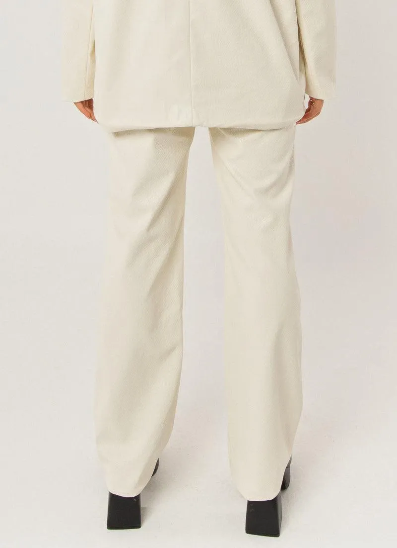 To The Beat Pants - Ivory Snakeskin