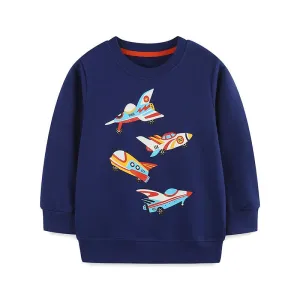 Toddler/Kid Boy Cartoon Airplane Design Sweatshirt