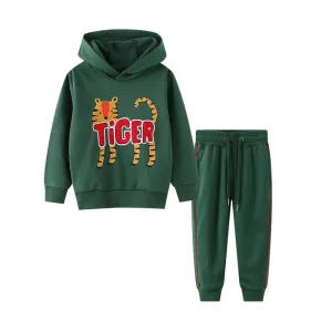 Toddler/Kid Boy's Tiger Print Hoodie Set