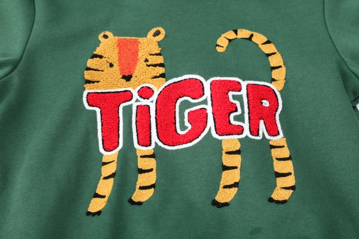 Toddler/Kid Boy's Tiger Print Hoodie Set
