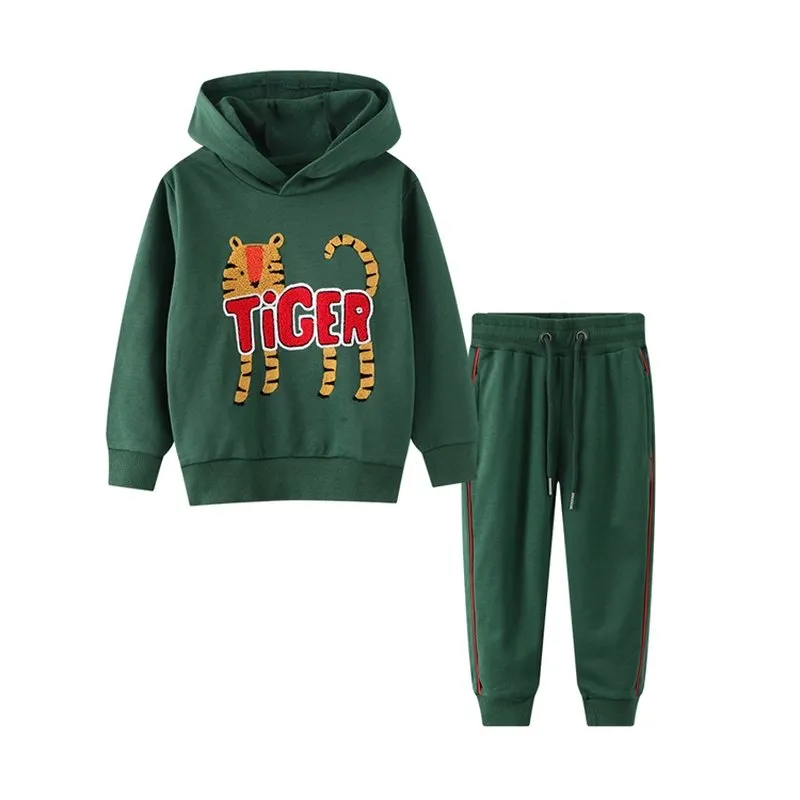 Toddler/Kid Boy's Tiger Print Hoodie Set