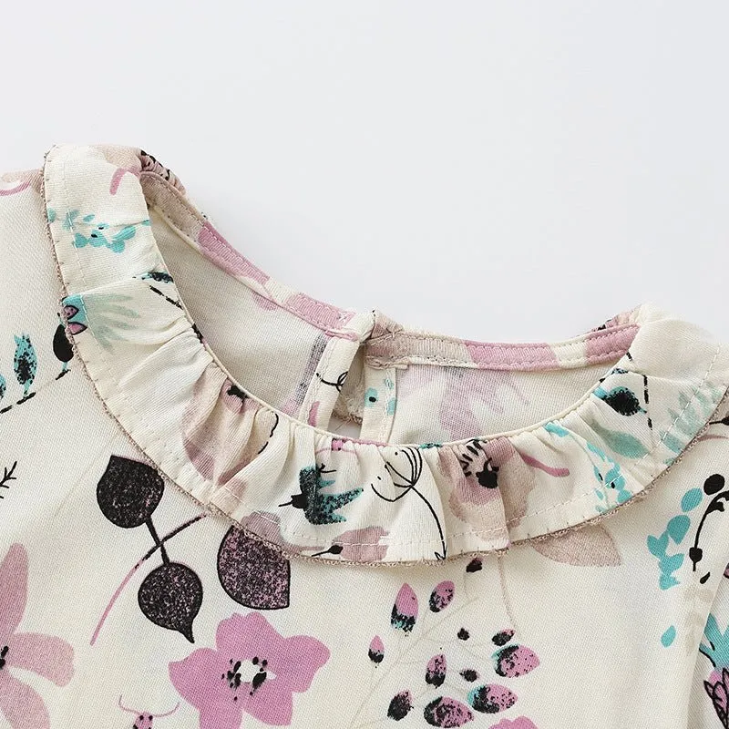 Toddler/Kid Girl Mixed Floral Prints Collared Long Sleeve Shirt