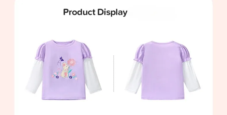 Toddler/Kid Girl's Cartoon Mouse and Flowers Embroidered Design T-shirt