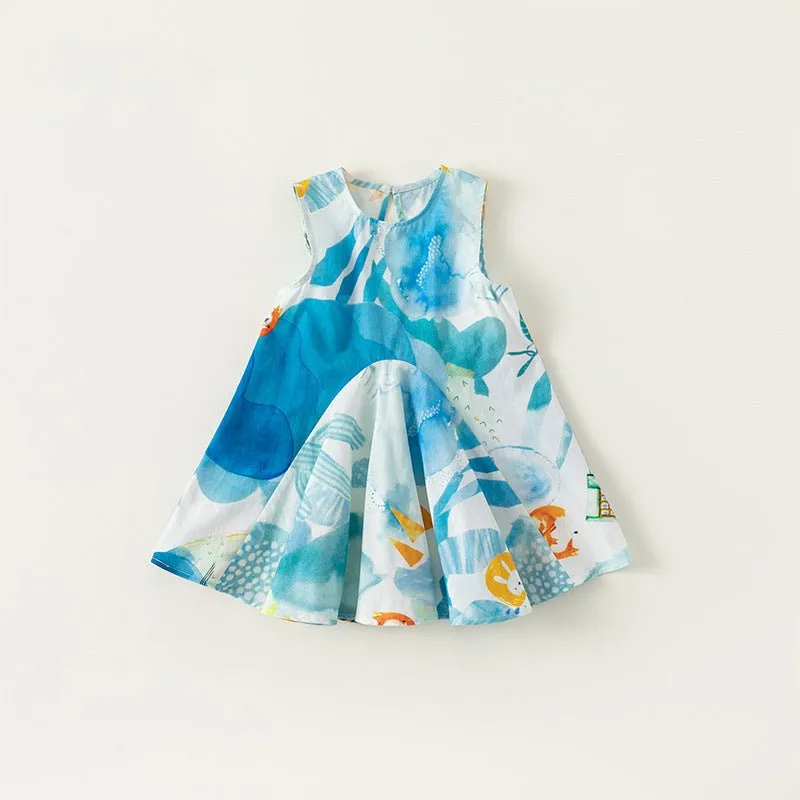 Toddler/Kid Girl's Cute Graffiti Design Sleeveless A-Line Dress