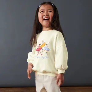 Toddler/Kid Girl's Dancing Girls Print Design Sweatshirt