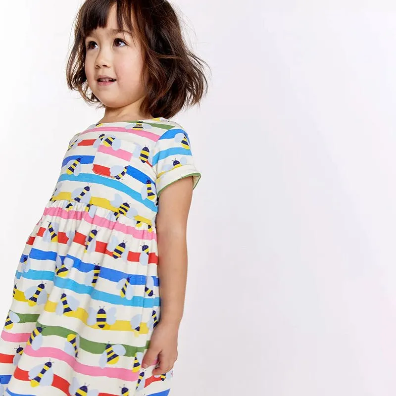 Toddler/Kid Girl's Honeybee Print Design Cotton Dress