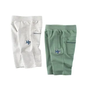 Toddler/Kid Shark Embroidery Casual Shorts (2 colors)