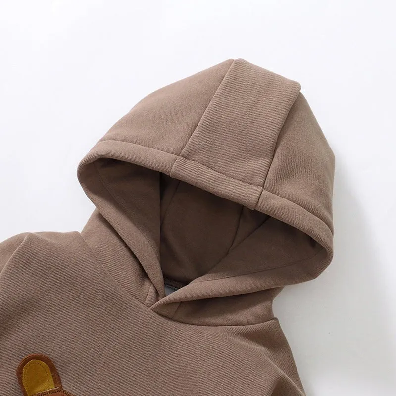 Toddler/Kid's Bear Design Cotton Brown Sweatshirt
