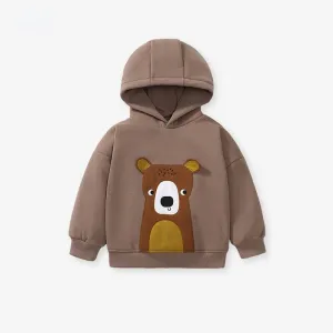 Toddler/Kid's Bear Design Cotton Brown Sweatshirt