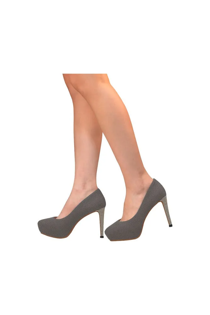 Toffee Mesh & Stripes Women's High Heels