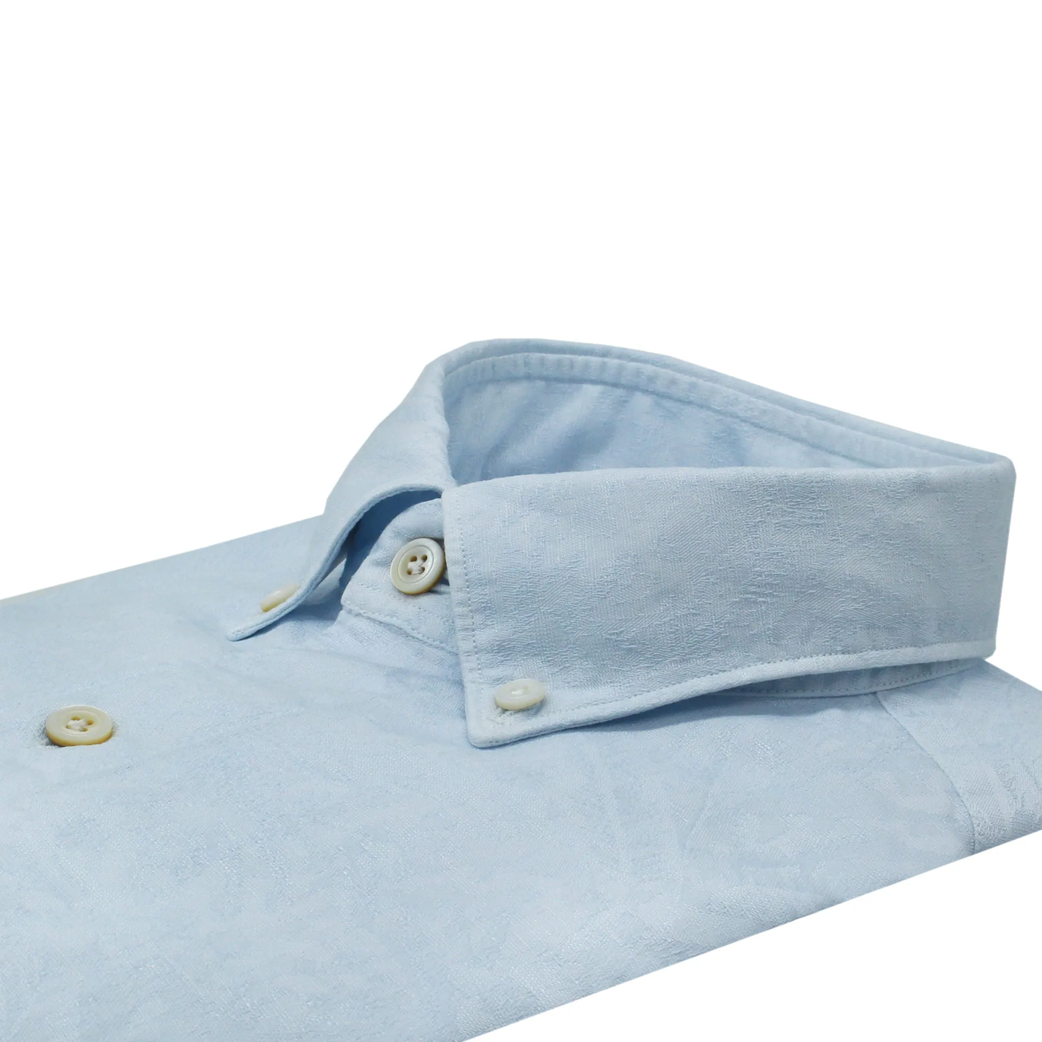 Tokyo cotton and linen jacquard garment dyed slim shirt