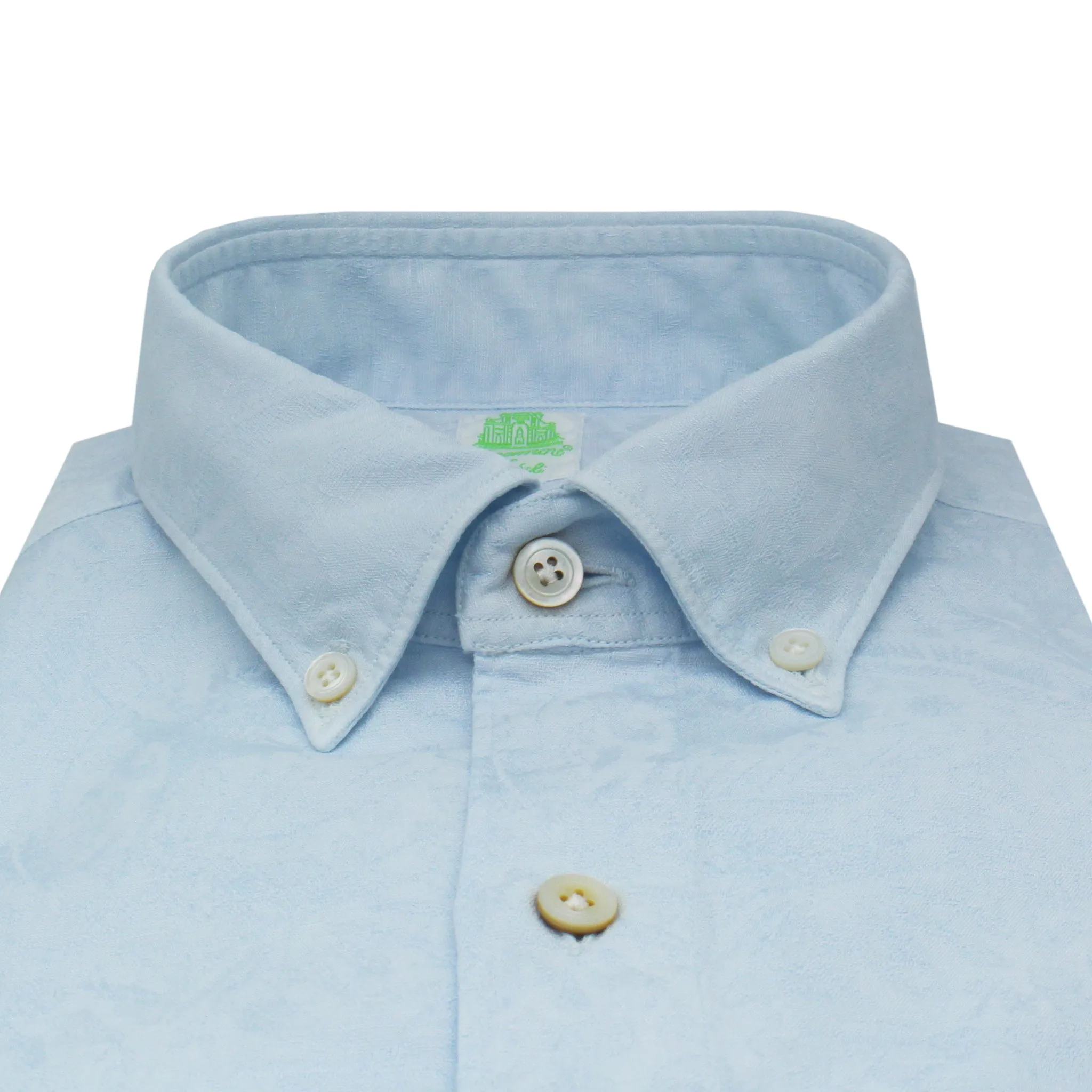 Tokyo cotton and linen jacquard garment dyed slim shirt
