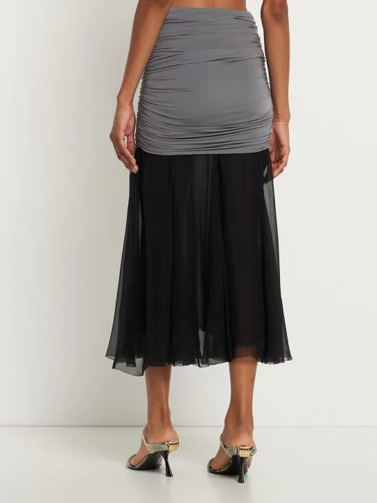 Tory Burch   Jersey chiffon silk long skirt 