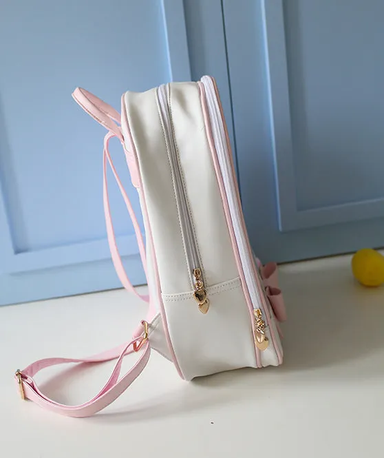 Transparent Jelly Bow Bag Pink & Blue Backpack