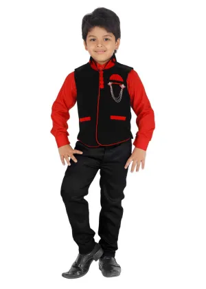 Trendy Cotton Blend Waistcoat And Trouser Set