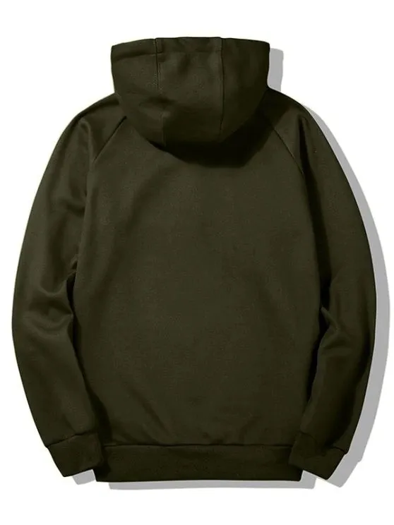 Trendy Half-zipper Flocking Hoodie