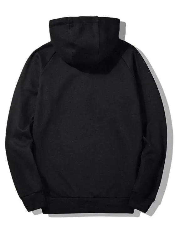 Trendy Half-zipper Flocking Hoodie
