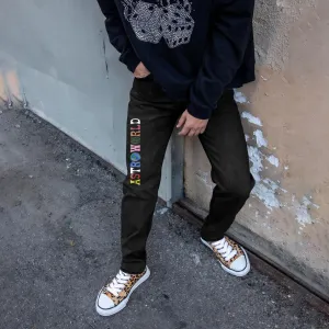 Trendy hip-hop street style straight trousers jeans