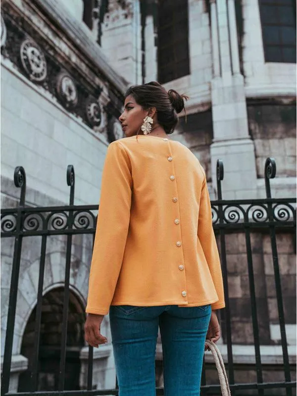 Trendy Sleeves V-neck Blouses&shirts Tops