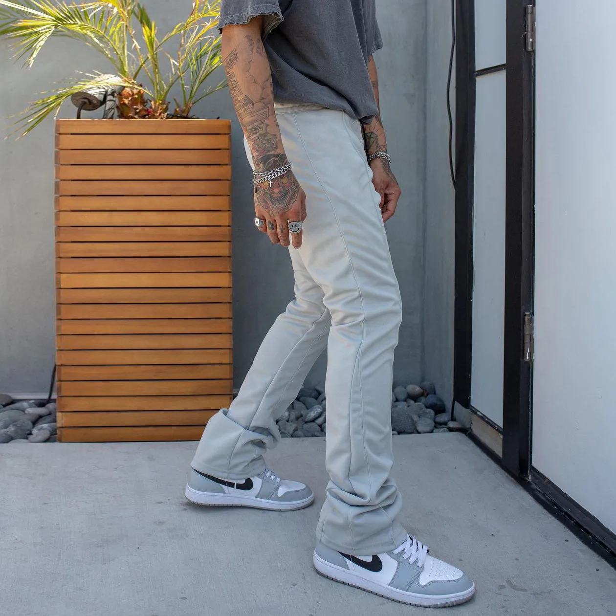 Trendy street zipper pocket sweatpants trousers