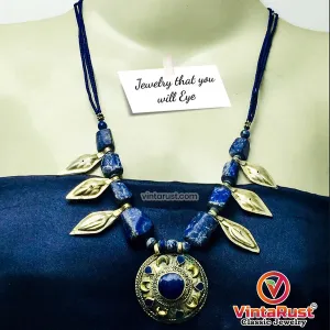 Tribal Lapis Stone Beaded Vintage Necklace, NLGT-02