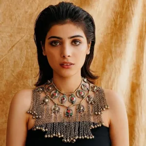 Tribal Long Bells Layered Choker Necklace