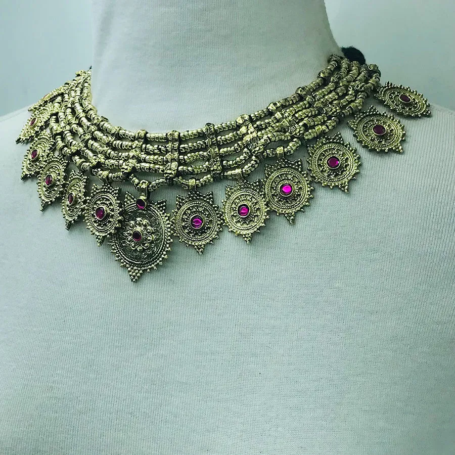 Tribal Multilayers Coins Choker Necklace