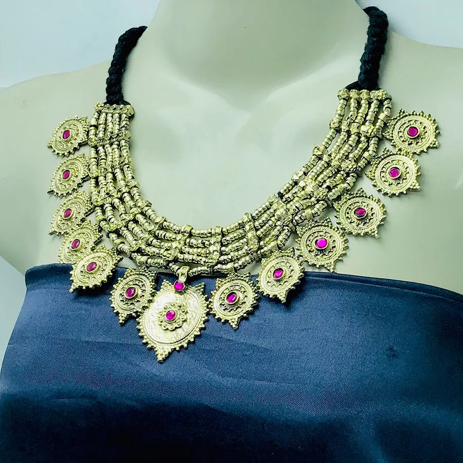 Tribal Multilayers Coins Choker Necklace