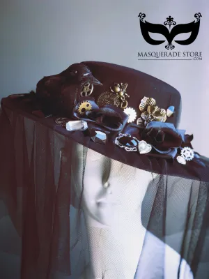 Trinkets Hat with Veil and Gear Accents