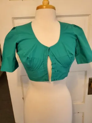 Turquoise Choli/Midriff Top