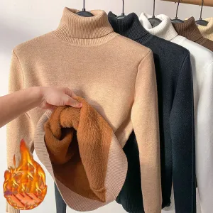 Turtle Neck Winter Sweater Women Elegant Thick Warm Female Knitted Pullover Loose Basic Knitwear | Brodtica.com