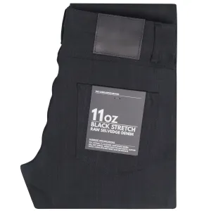 UB344 Straight Fit - 11oz Solid Black Stretch Selvedge Denim