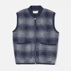 Universal Works Zip Waistcoat - Navy Wool