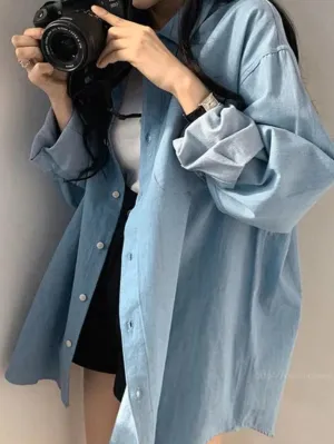 Uniwim ootd Vintage Lapel Neck Long Sleeve Blouse