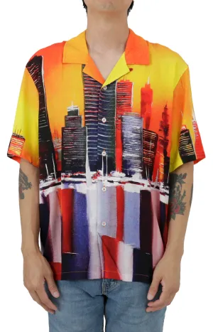 Urban Skyline Camp Collar Shirt