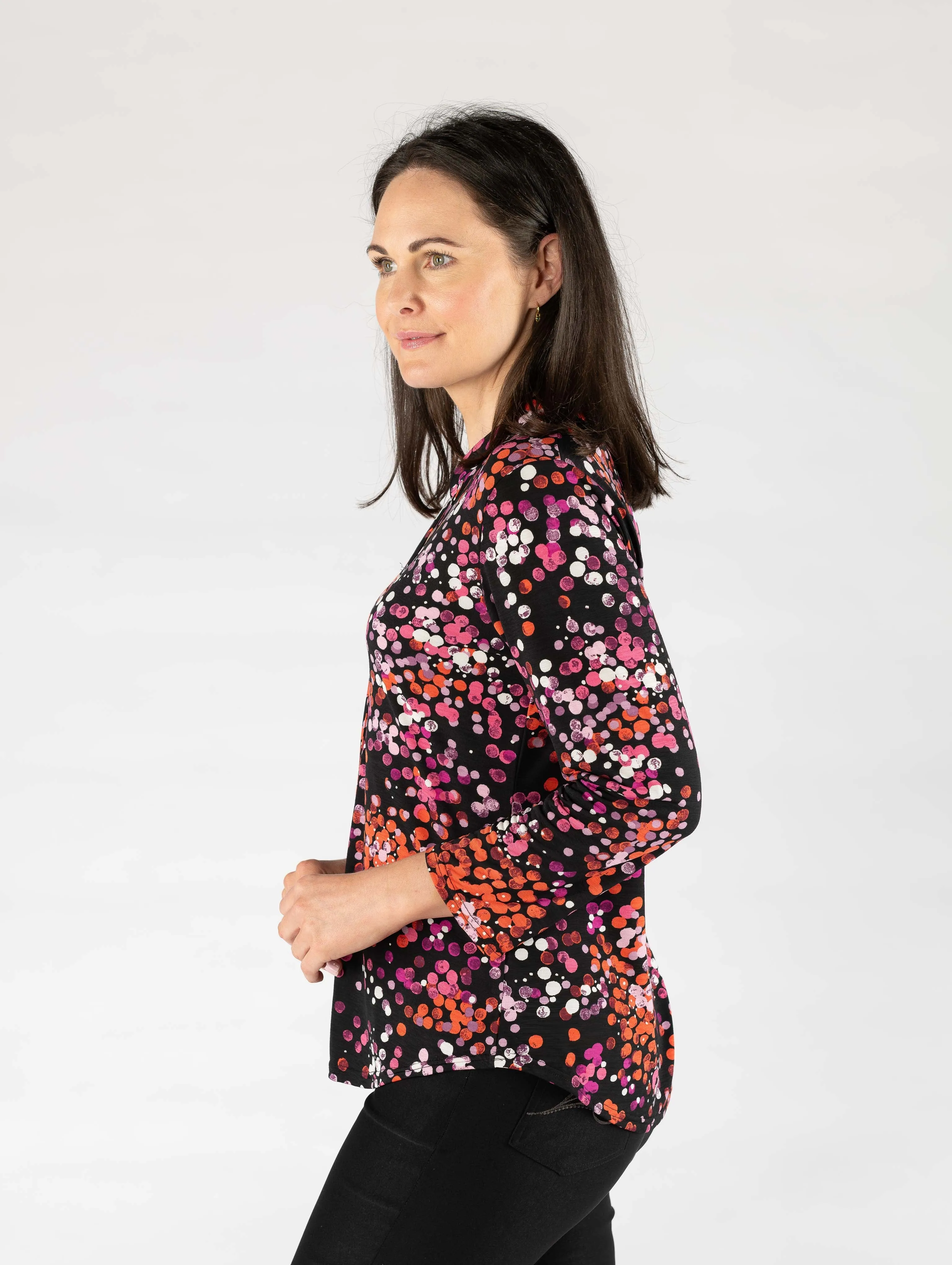 V-neck print top