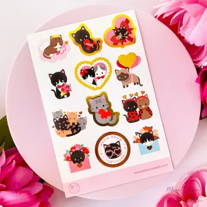 Valentines Day Gold Foil Vinyl Sticker Sheet