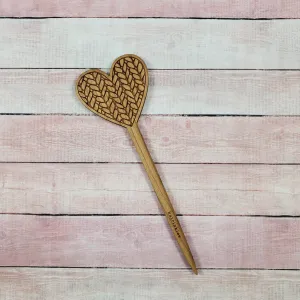 Valentine's Day Knit Heart Shawl Stick