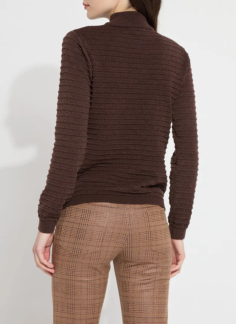 Valery Smocked Mockneck Sweater