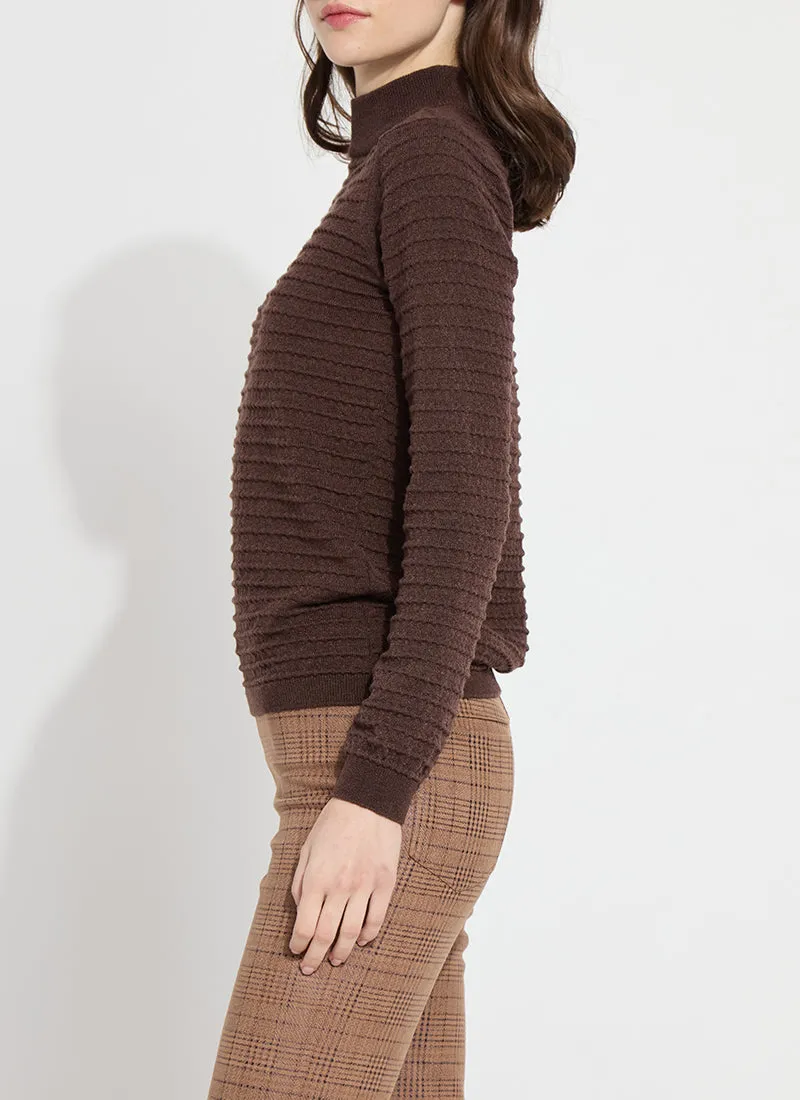 Valery Smocked Mockneck Sweater