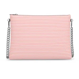 Vampire Art Grunge Chic Coral Pink Preppy Crossbody Bag with Chain