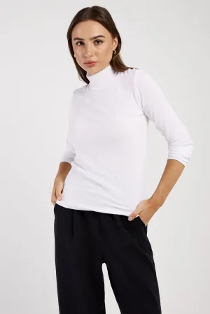Verona Turtleneck Top in White