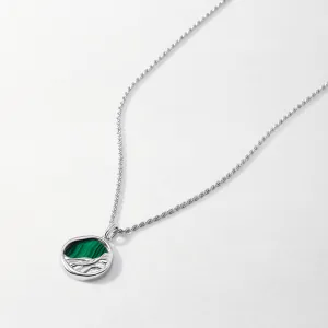 Victoria Malachite Necklace - Silver