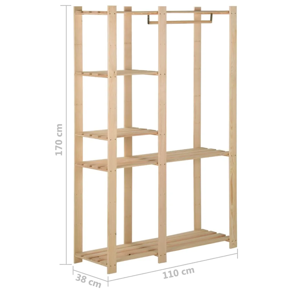 vidaXL Clothes Rack 110x38x170 cm Solid Pinewood