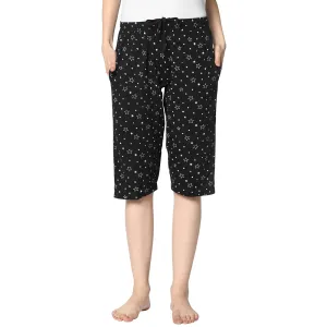 Vimal Jonney Black 3/4th Capri For Women's