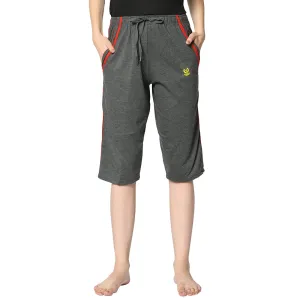 Vimal Jonney Grey 3/4th Capri For Women's
