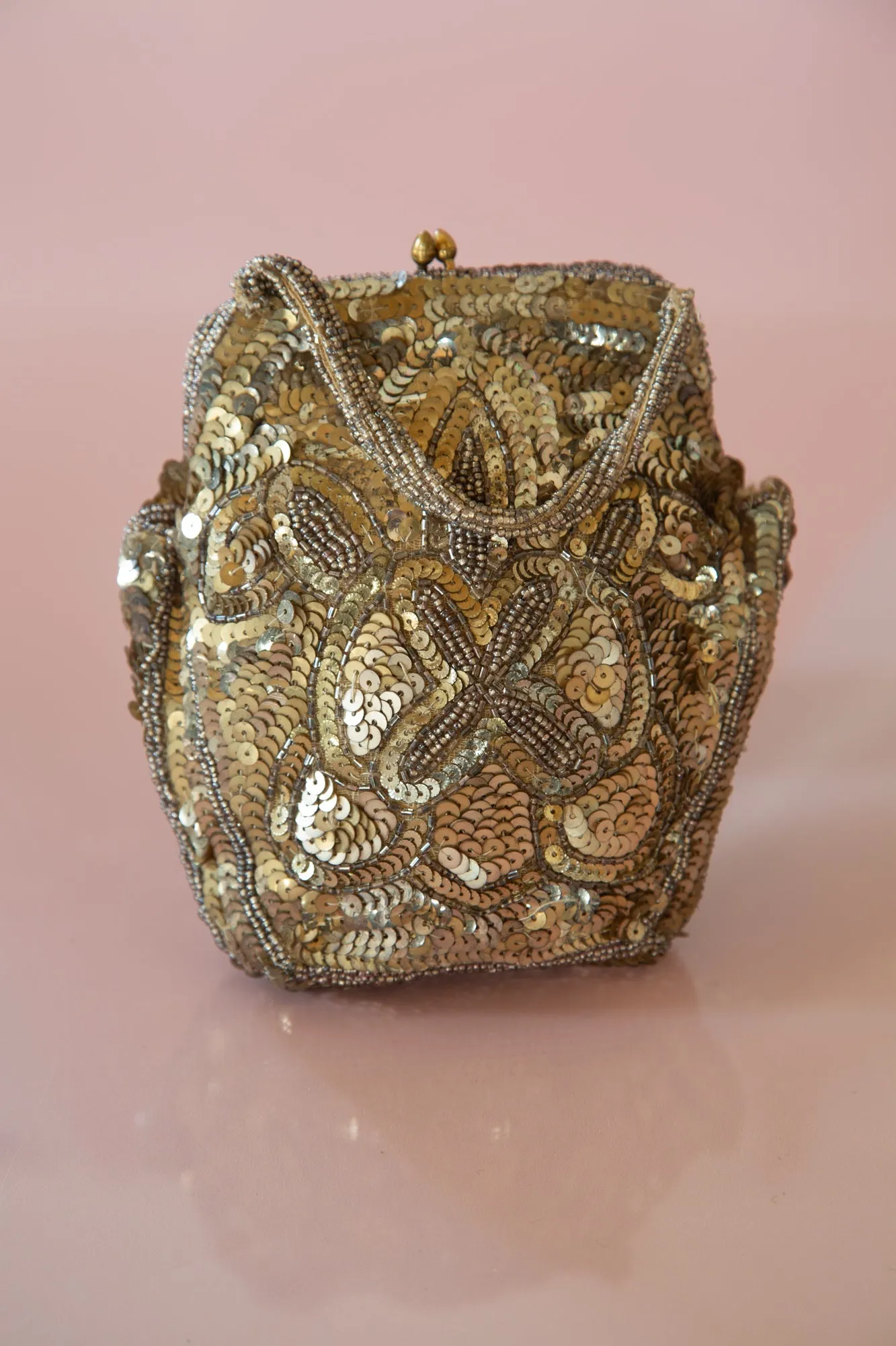 Vintage 1920s Antique Gold Sequin Purse