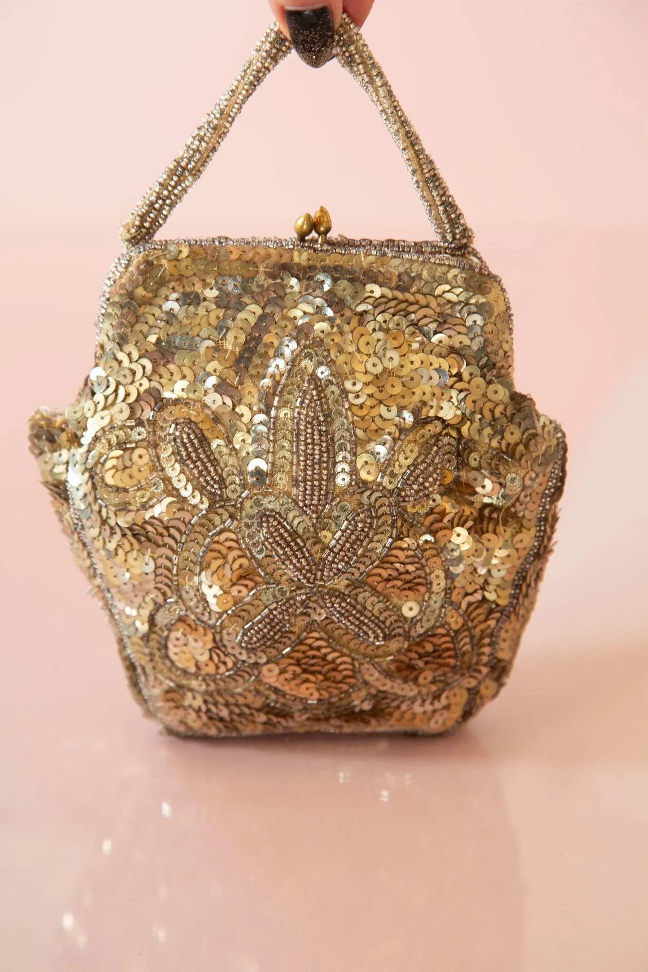 Vintage 1920s Antique Gold Sequin Purse