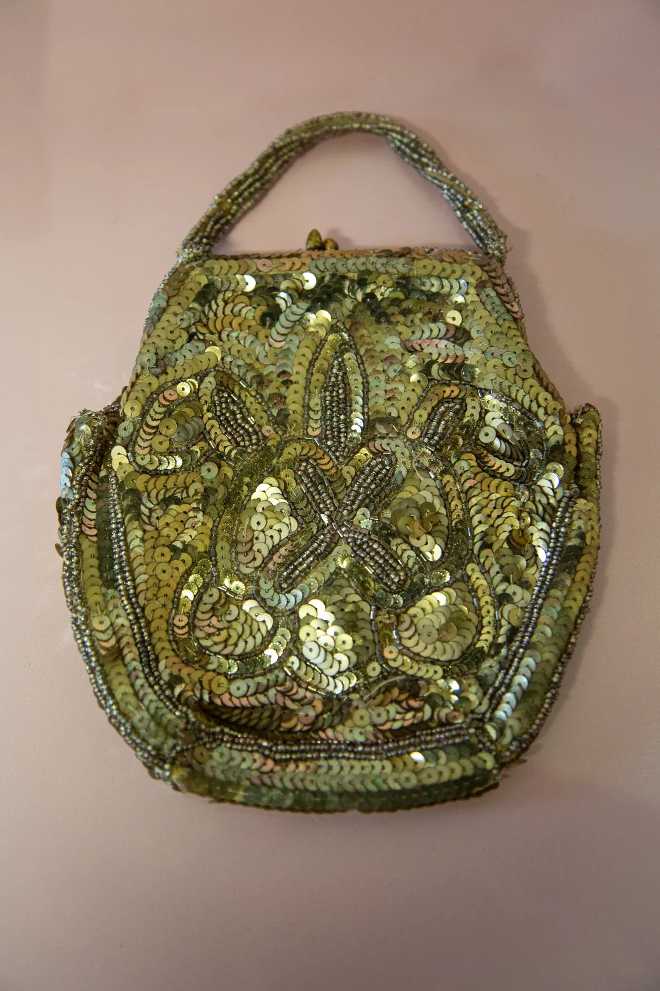 Vintage 1920s Antique Gold Sequin Purse