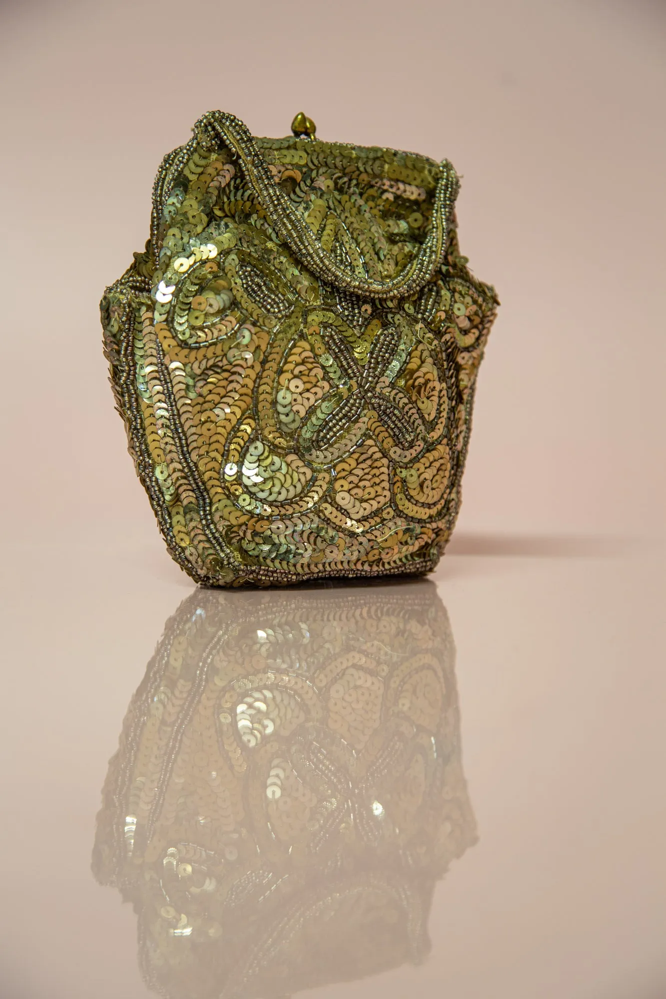 Vintage 1920s Antique Gold Sequin Purse